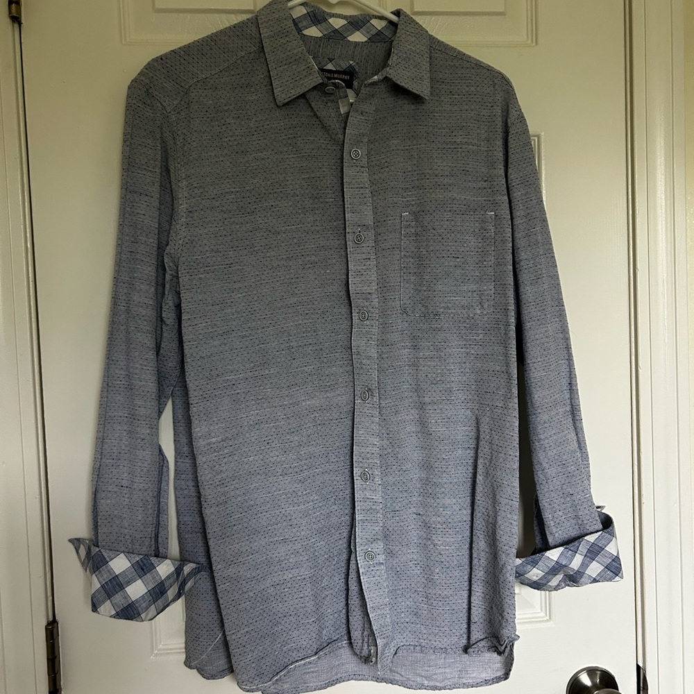 Johnston & Murphy Men’s Blue Button-Up Shirt